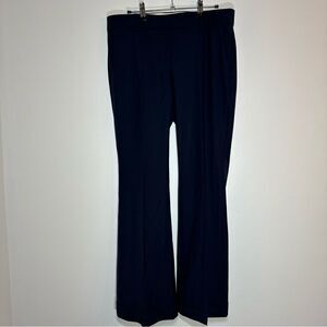 Theory Womens Size 10 Navy Blue Wide Leg Trouser Dress Pant Wool *flawed*